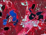 Zdjęcie satelitarne Sentinel-2 nad rezerwatem biosfery Polesie Zachodnie. Opracowanie: IGiK